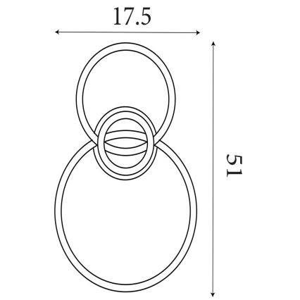 Searchlight - Dimbare plafondlamp TRIPLE LED/25W/230V
