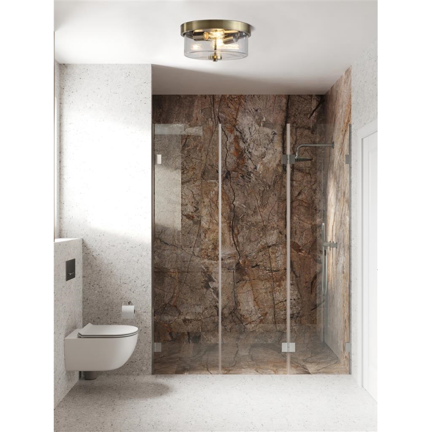Searchlight - Plafonnier de salle de bains PRESTON 2xE27/60W/230V IP44 Ø 33 cm laiton