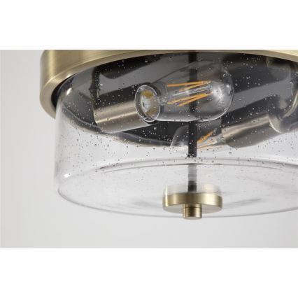 Searchlight - Plafonnier de salle de bains PRESTON 2xE27/60W/230V IP44 Ø 33 cm laiton
