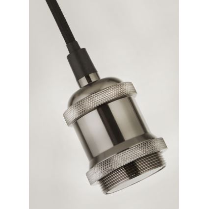 Searchlight - Hanglamp met kabel SUSPENSION 1xE27/60W/230V zilverkleurig