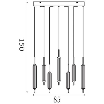 Searchlight - Dimbare LED-hanglamp met kabel CATTAIL LED/33W/230V