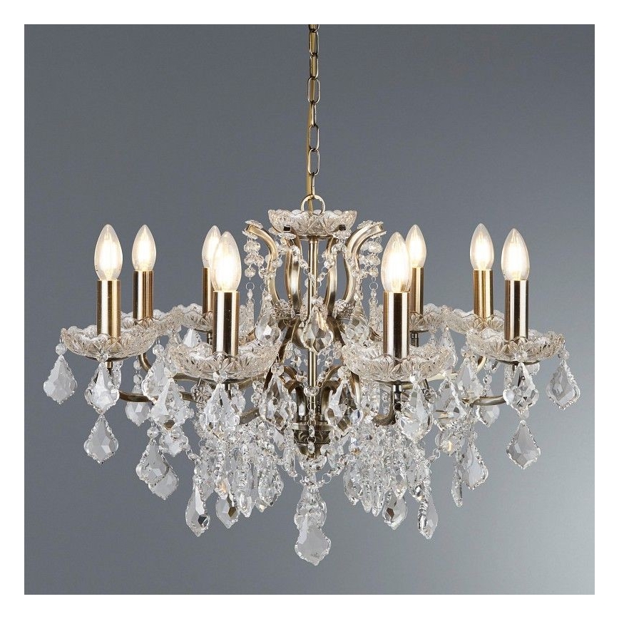 Searchlight - Kristallen kroonluchter aan ketting PARIS 8xE14/40W/230V
