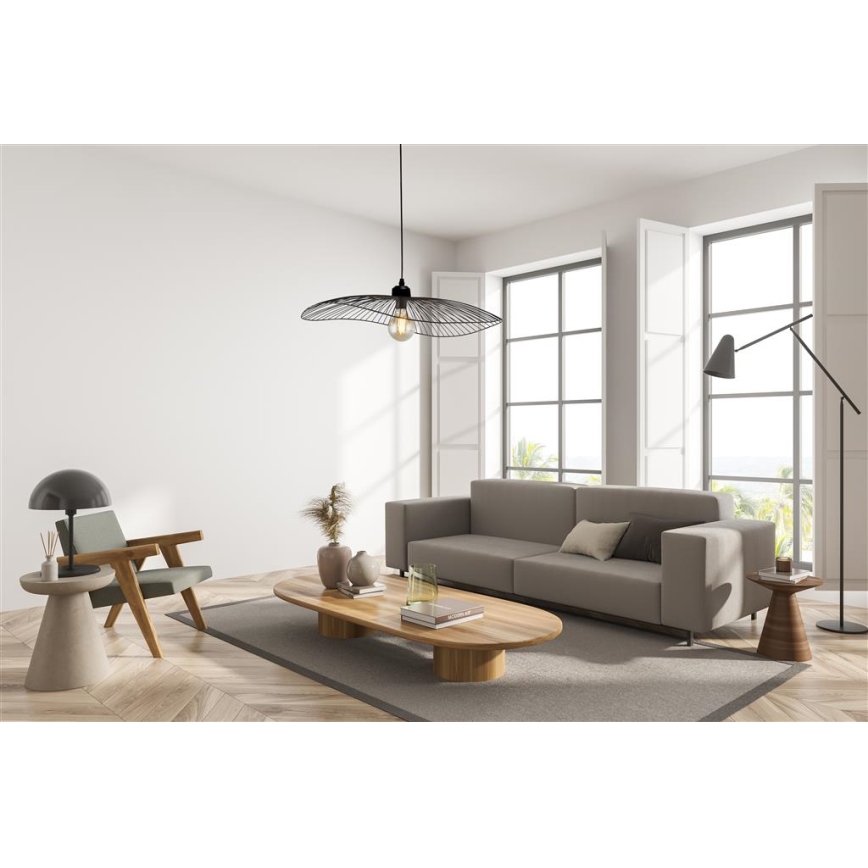 Searchlight - Hanglamp aan een koord WAVE 1xE27/60W/230V zwart