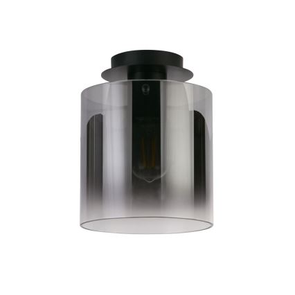Searchlight - Plafondlamp SWEDEN 1xE27/60W/230V Ø 22 cm zwart/rookglas