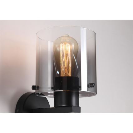 Searchlight - Wandlamp SWEDEN 1xE27/60W/230V zwart/gerookt