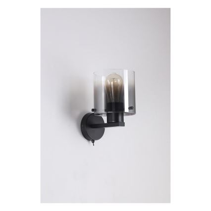 Searchlight - Wandlamp SWEDEN 1xE27/60W/230V zwart/gerookt