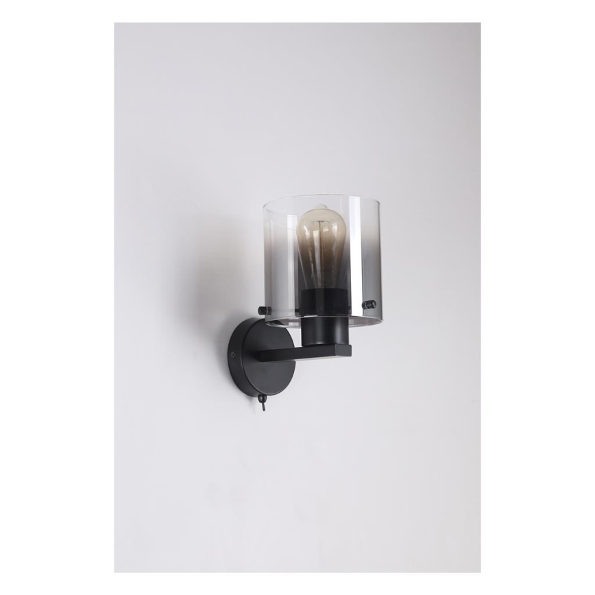 Searchlight - Wandlamp SWEDEN 1xE27/60W/230V zwart/gerookt
