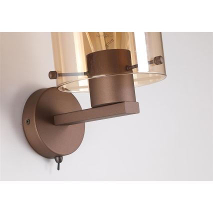 Searchlight - Wandlamp SWEDEN 1xE27/60W/230V bruin/gerookt