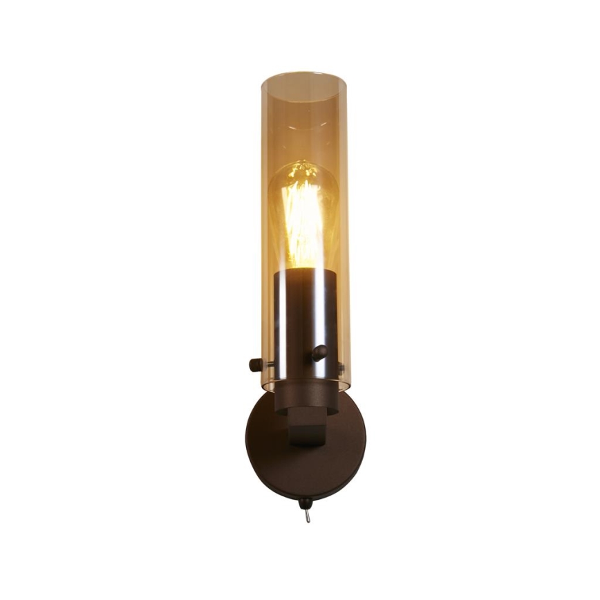 Searchlight - Muurlamp SWEDEN 1xE27/60W/230V bruin/rookglas