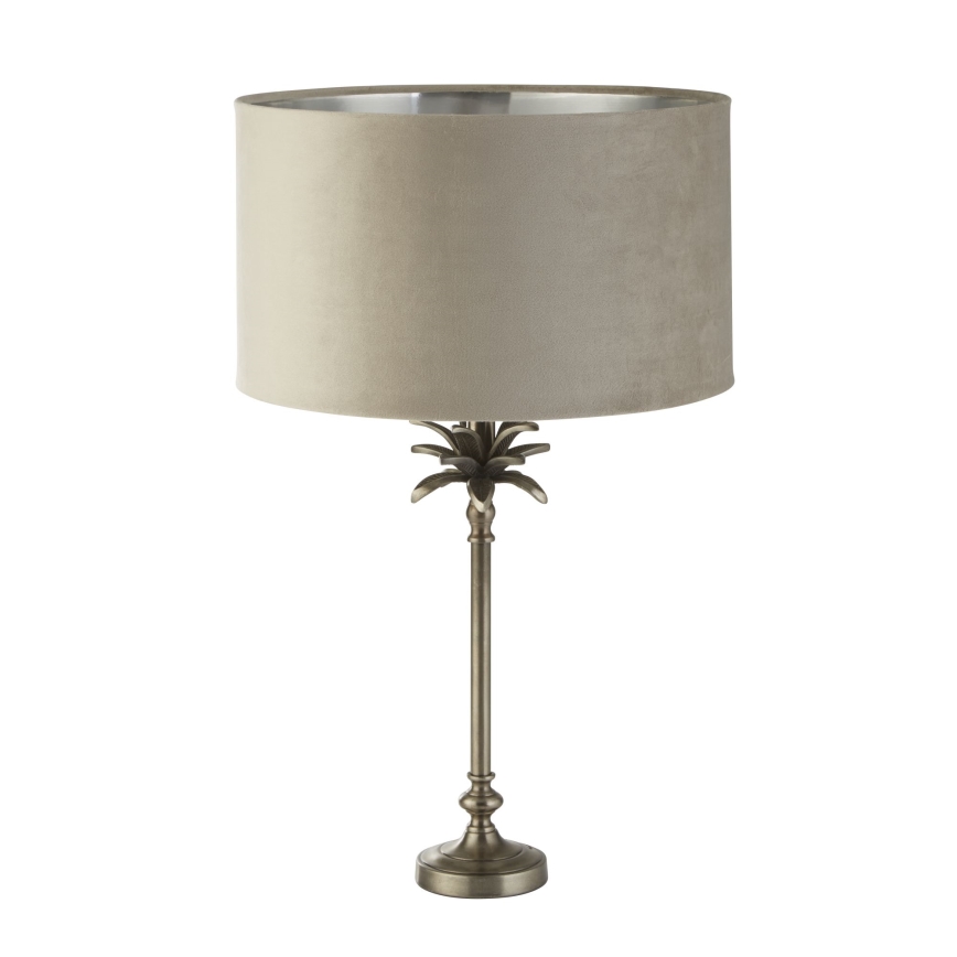 Searchlight - Tafellamp PALM 1xE27/10W/230V beige/mat chroom