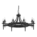 Searchlight - Hangkroonluchter met ketting CARTWHEEL 8xE14/60W/230V zwart