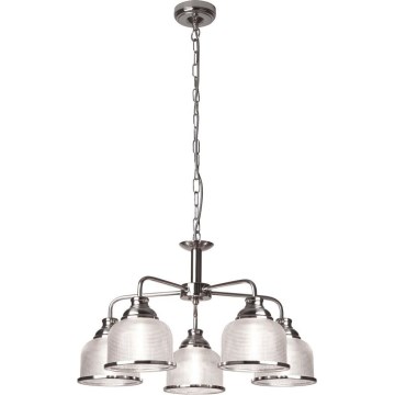 Searchlight - Hanglamp aan een ketting BISTRO 5xE27/60W/230V glanzend chroom