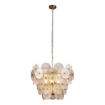 Searchlight - Hanglamp aan een ketting WAGON WHEEL 9xG9/33W/230V diameter 64 cm brons