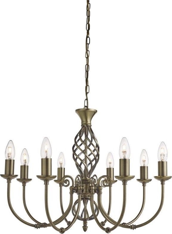 Searchlight - Hanglamp aan een ketting ZANZIBAR 8xE14/60W/230V messing