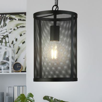 Searchlight - Hanglamp aan ketting FISHNET 1xE27/60W/230V zwart