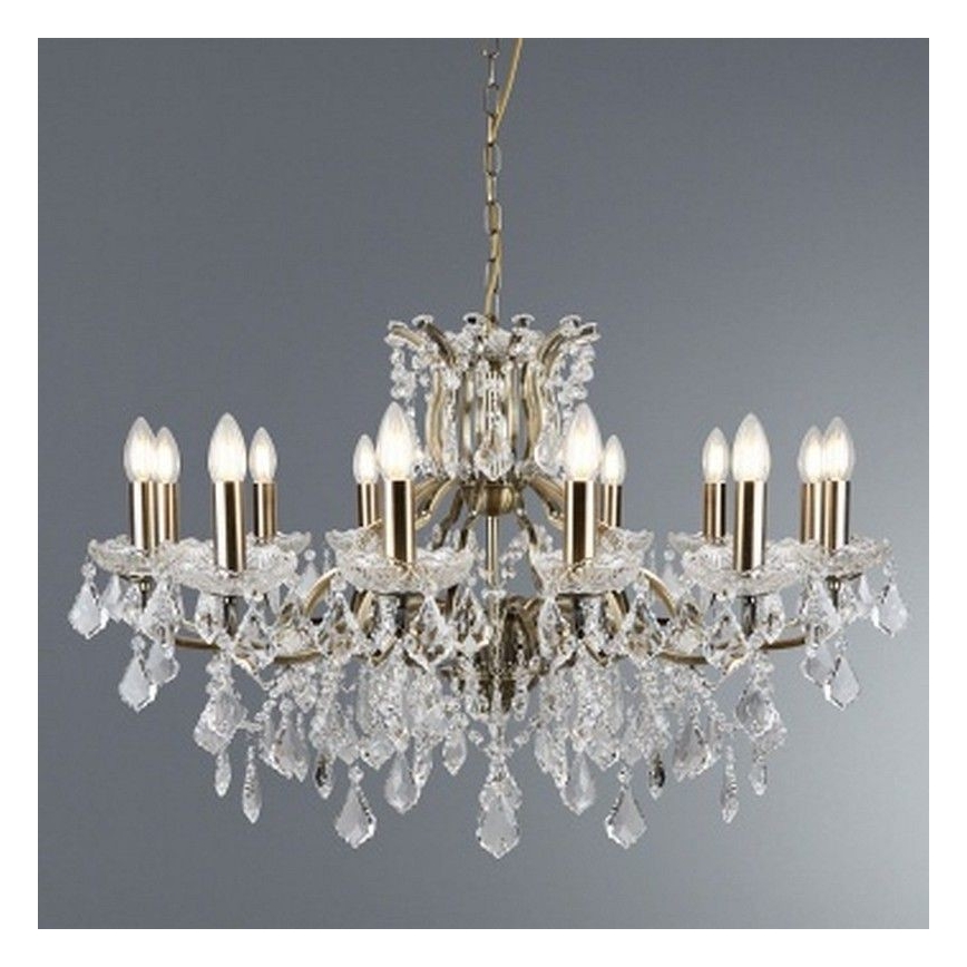 Searchlight - Kristallen kroonluchter aan ketting PARIS 12xE14/40W/230V