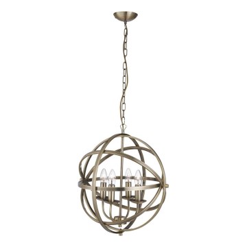 Searchlight - Kroonluchter aan ketting ORBIT 4xE14/60W/230V messing