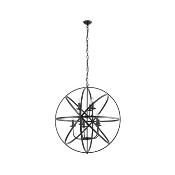 Searchlight - Kroonluchter aan ketting ORBIT 8xE14/60W/230V zwart