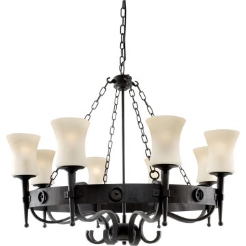Searchlight - Kroonluchter met ketting CARTWHEEL 8xE27/60W/230V zwart