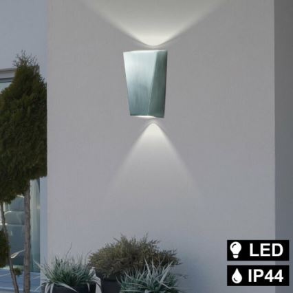 Searchlight - LED Wandlamp voor buiten OUT 2xGU10/3W/230V IP44 zilver