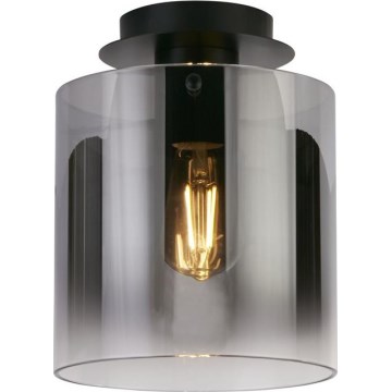 Searchlight - Plafondlamp SWEDEN 1xE27/60W/230V Ø 22 cm zwart/rookglas