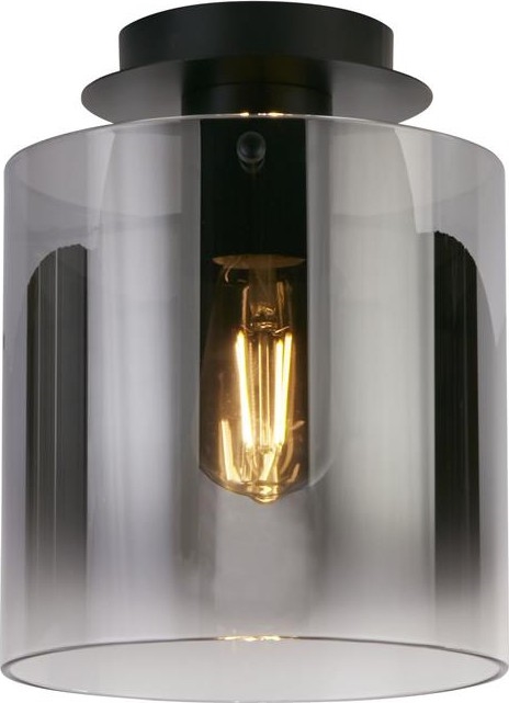 Searchlight - Plafondlamp SWEDEN 1xE27/60W/230V Ø 22 cm zwart/rookglas
