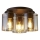 Searchlight - Plafondlamp SWEDEN 3xE27/60W/230V Ø 39 cm bruin/rookglas