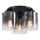 Searchlight - Plafondlamp SWEDEN 3xE27/60W/230V Ø 39 cm zwart/rookglas