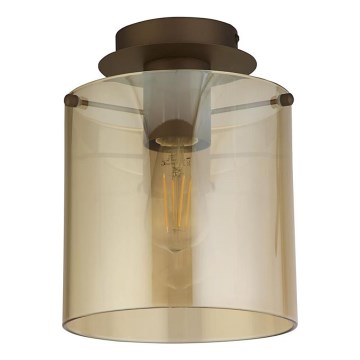 Searchlight - Plafonnier SWEDEN 1xE27/60 W/230 V Ø 22 cm marron/fumé