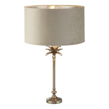 Searchlight - Tafellamp PALM 1xE27/10W/230V beige/mat chroom