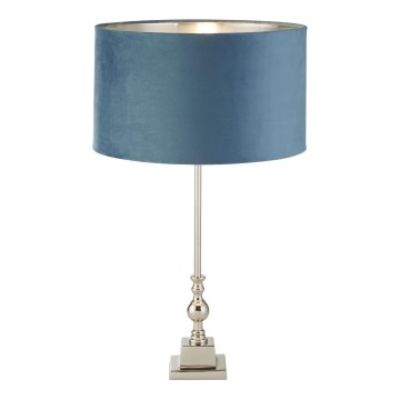 Searchlight - Tafellamp WHITBY 1xE27/10W/230V blauw/glanzend chroom
