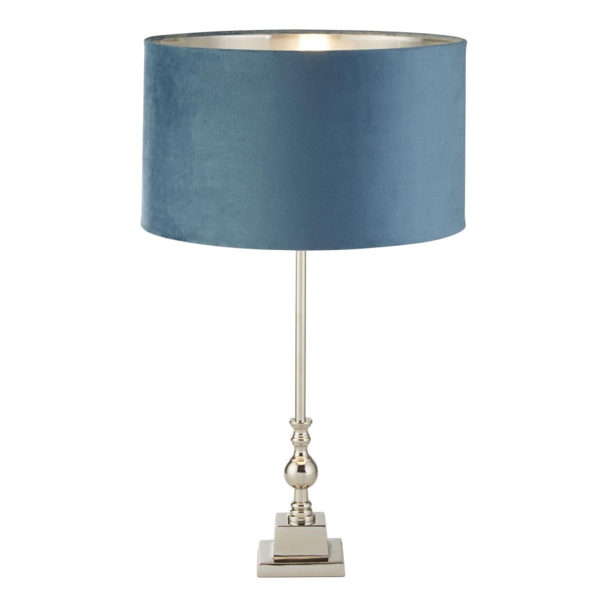 Searchlight - Tafellamp WHITBY 1xE27/10W/230V blauw/glanzend chroom