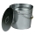 Seau à cendres avec couvercle 15 l chrome brillant