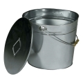 Seau à cendres avec couvercle 24 l chrome brillant