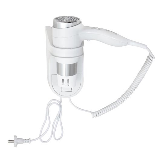 Sèche-cheveux avec support 11 x 24 cm, blanc