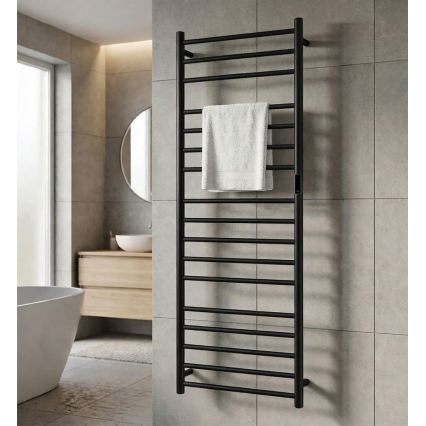 Sèche-serviettes électrique 60 x 168 cm 285 W inox/noir