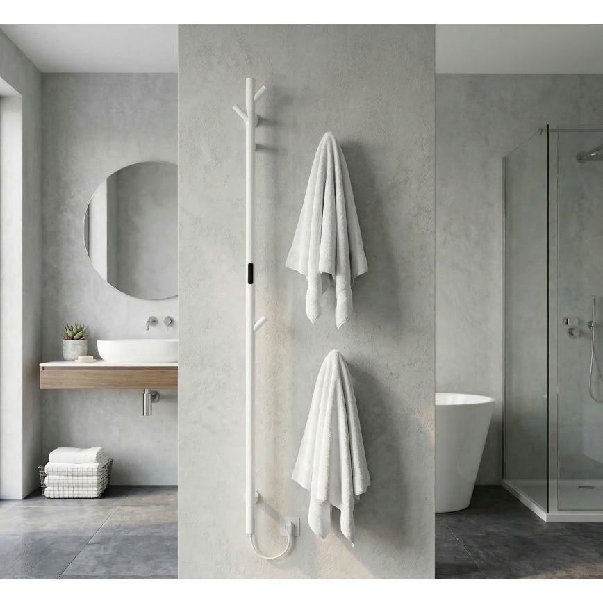 Sèche-serviettes électrique à barres 172 cm, 46 W, blanc