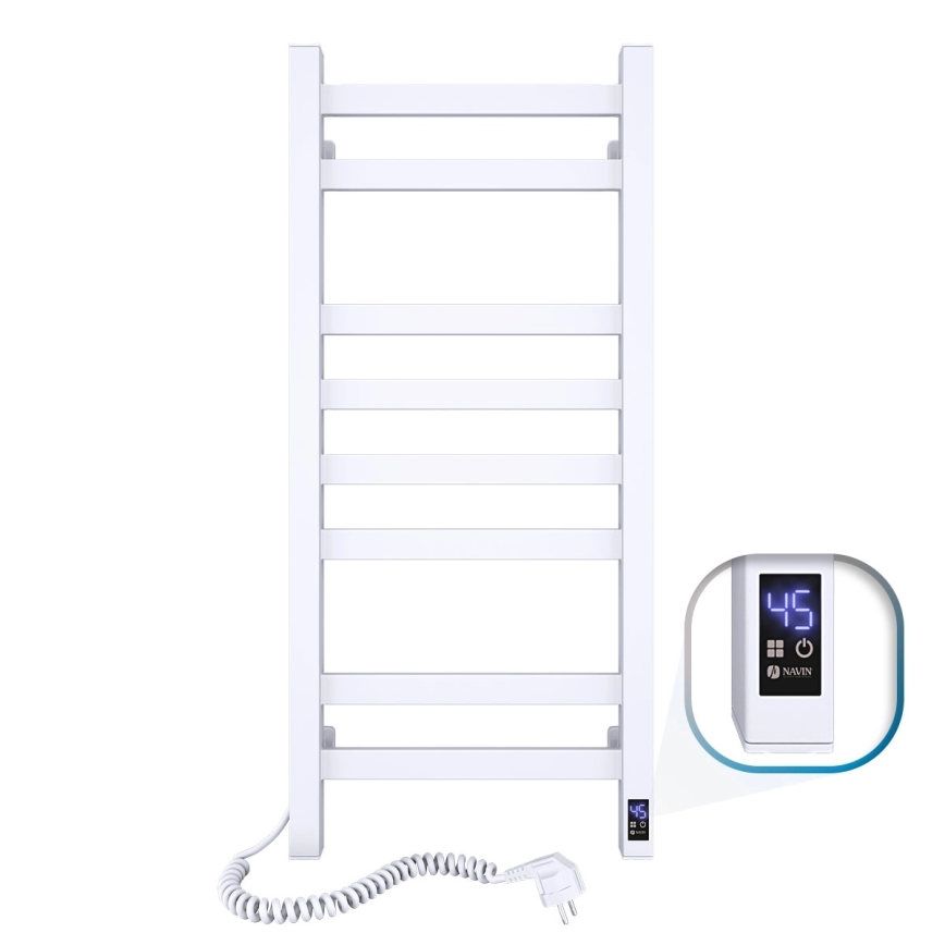 Sèche-serviettes électrique AVANGARD 105 W 80 x 36 cm, blanc, version gauche