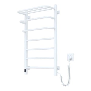 Sèche-serviettes électrique avec thermostat FORTIS 155 W, 80 x 48 cm, IP44, blanc, côté droit