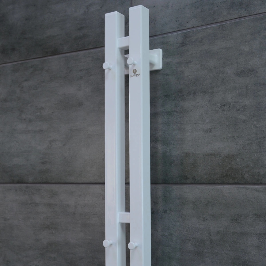 Sèche-serviettes électrique avec thermostat SILOUETTE 106W 150x9cm, blanc, côté droit