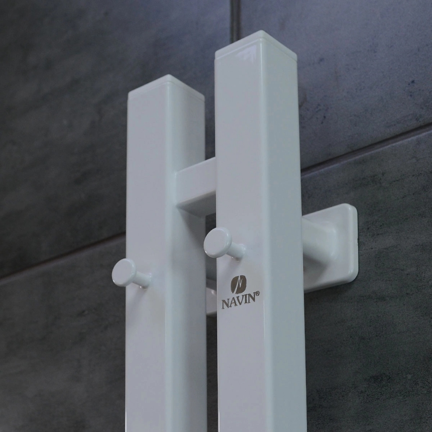 Sèche-serviettes électrique avec thermostat SILOUETTE 106W 150x9cm, blanc, côté droit