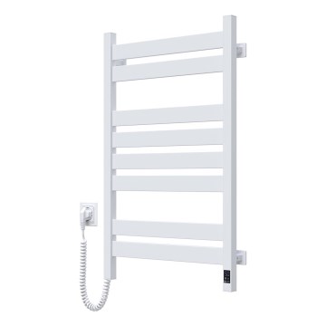 Sèche-serviettes électrique LARGO 168 W 80 x 50 cm avec thermostat, blanc, raccordement gauche