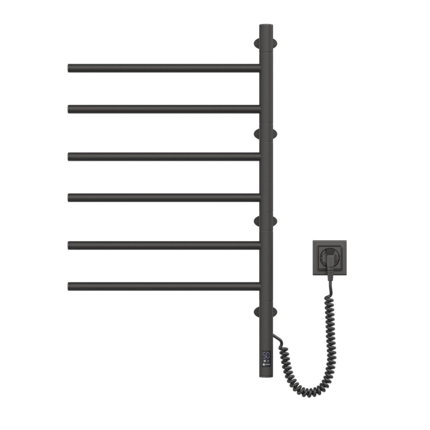 Sèche-serviettes électrique pivotant avec thermostat ARABESQUE 105 W 82 x 49 cm noir