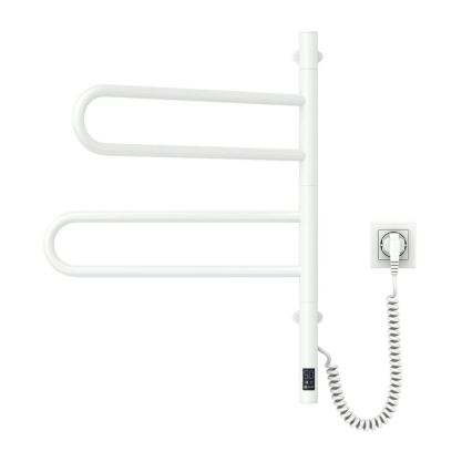 Sèche-serviettes électrique pivotant avec thermostat FOUETTE 60W 65x49 cm blanc