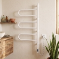 Sèche-serviettes électrique pivotant avec thermostat intégré FOUETTE 120W 80x49 cm blanc