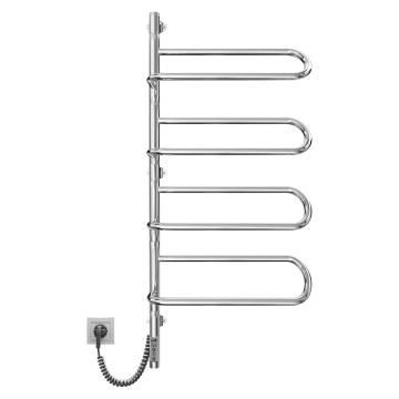 Sèche-serviettes électrique pivotant ELECTRA 120W/230V 100x44,5 cm inox/chrome gauche