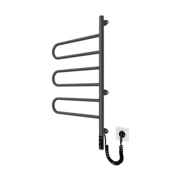 Sèche-serviettes électrique pivotant TRISTAR 80W/230V 80x44,5 cm IP44 inox/noir