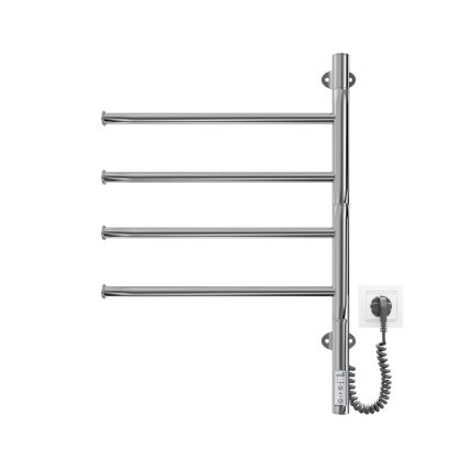 Sèche-serviettes électrique pivotant VEER 50W/230V 62,5x44,5 cm inox/chrome brillant