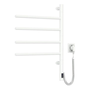 Sèche-serviettes électrique rotatif avec thermostat ARABESQUE, 60 W, 65 x 49 cm, blanc