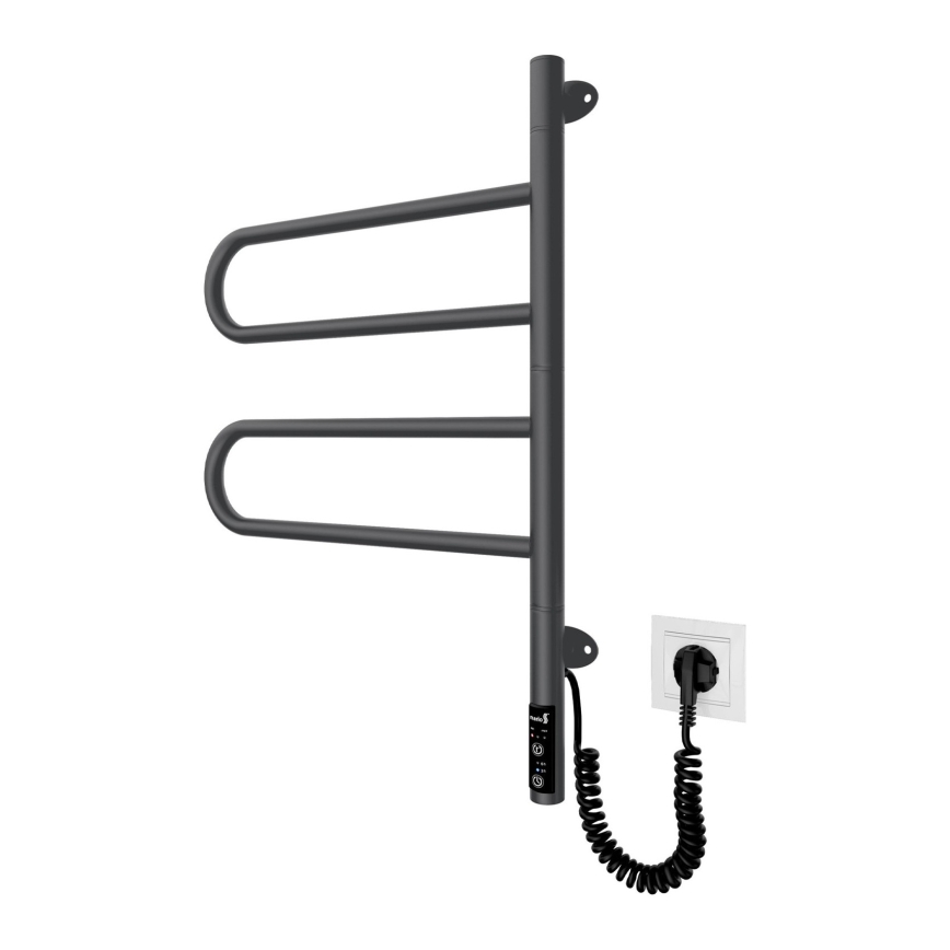 Sèche-serviettes électrique pivotant TRISTAR 75W/230V 62,5x44,5 cm IP44 inox/noir